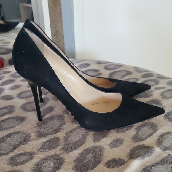 Jimmy Choo Black Suede Stiletto Heels, 42 - Picture 2 of 4